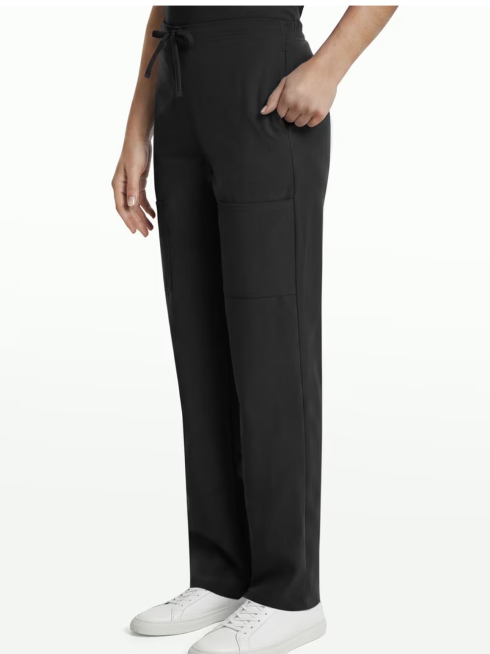 Scrubstar Black Scrubs Drawstring Joggers with Patch Pockets Medical Uniform